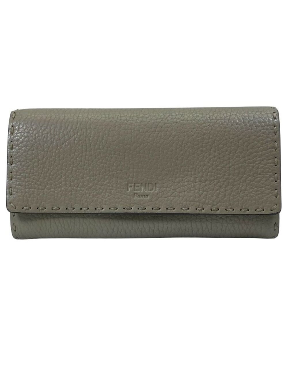 Fendi Selleria Wallet Bifold Leather Beige Practical Daily